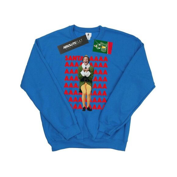 Elf Mens Buddy Santa Scream Sweatshirt / Royal Blue - Picture 1 of 5